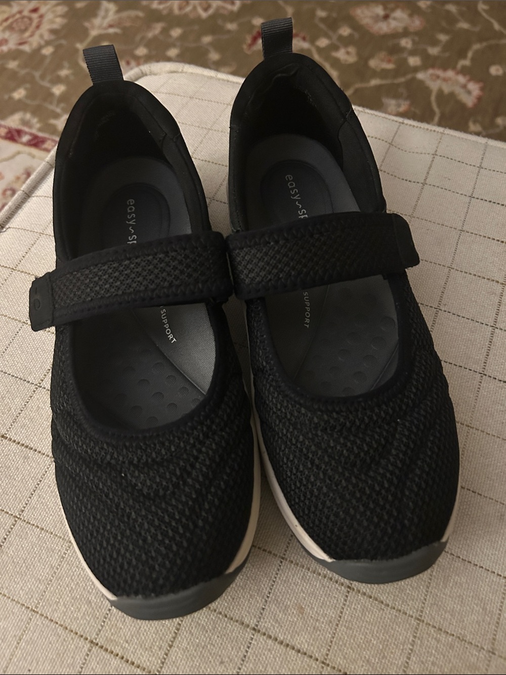 Easy Spirit Black Mary Jane Strap Sneakers